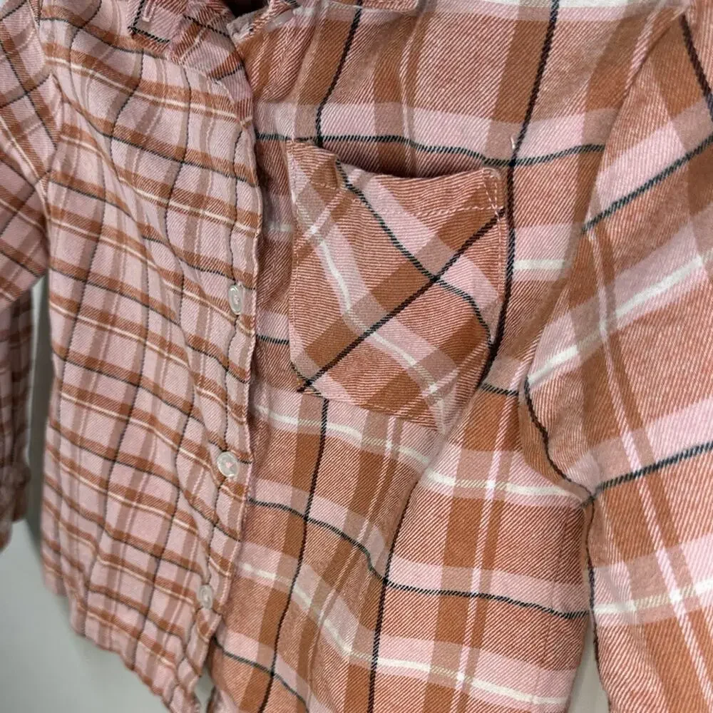 Wonder Nation Girls Plaid Flannel Kids Shirt size 5T